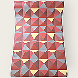 Шпалери вінілові 10 × 0.53 м 57243, червоні з геометричним візерунком для вітальні, кухні, коридору, офісу, фото 6