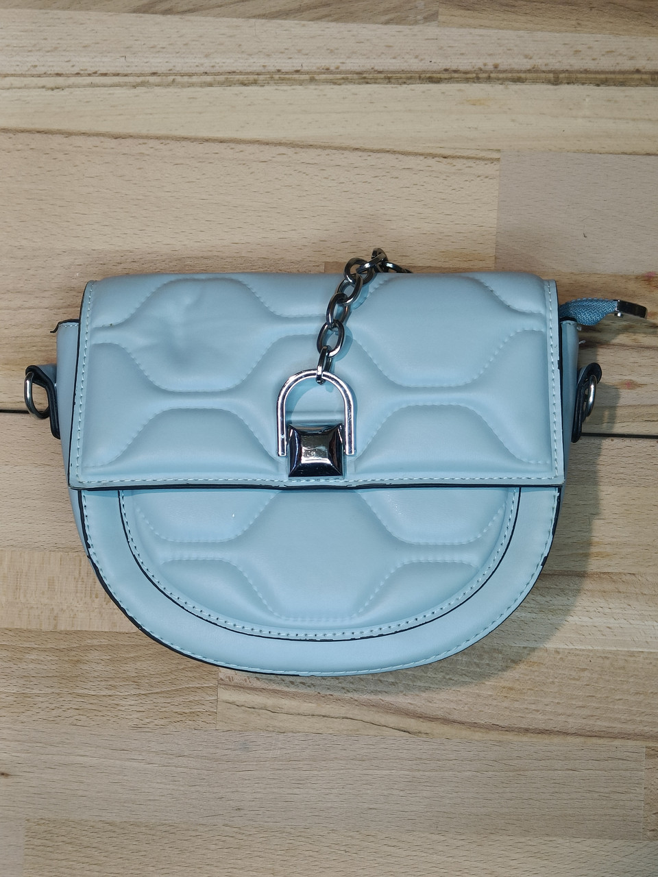 Сумка крос-боді з екошкіри через плече, бірюзова 23х17х7 см