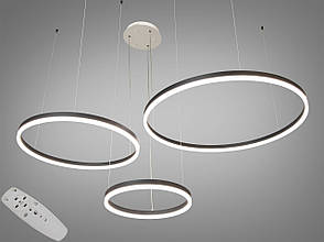 Світлодіодна люстра підвіс з пультом, димером, 125Вт, чорна