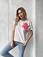 Футболка жіноча з квіткою 42-46