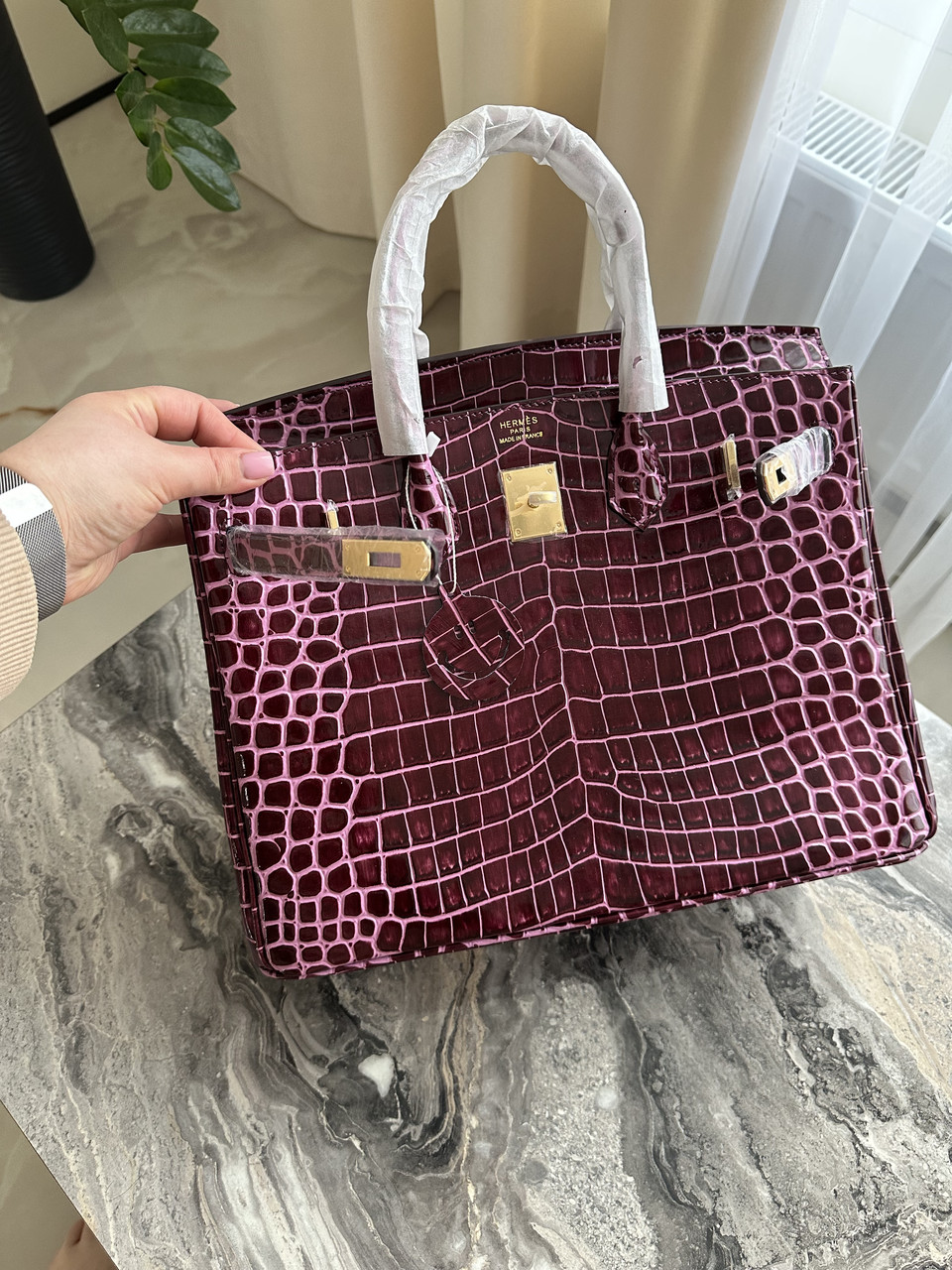 Жіноча брендова сумка Burgundy 35 см люкс якість, фото 1