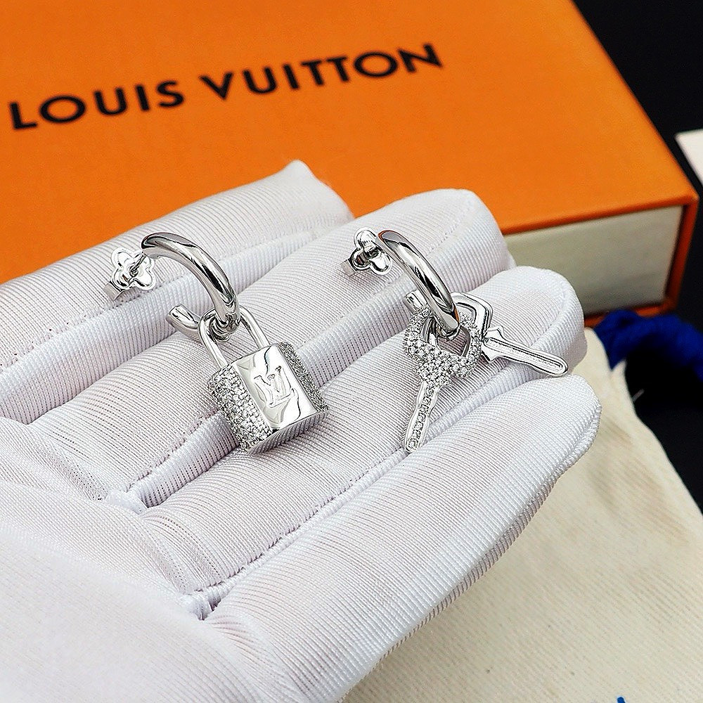 Жіночі брендові сережки Луї Віттон Louis Vuitton one size люкс якість, фото 1