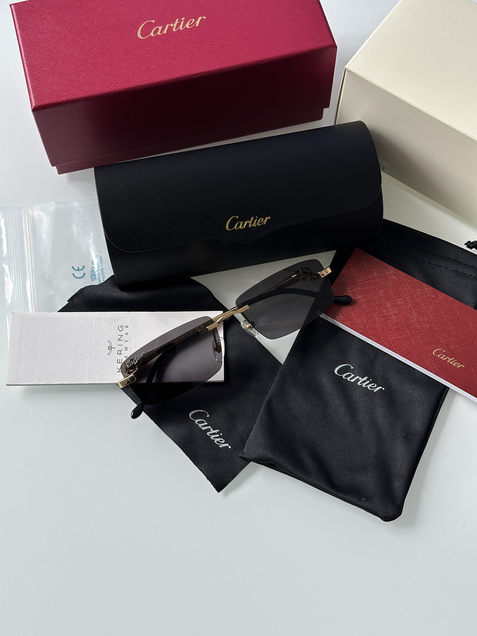 Жіночі брендові окуляри Cartier Panthère Black/Gold CT043CS 58/15/140 люкс якість