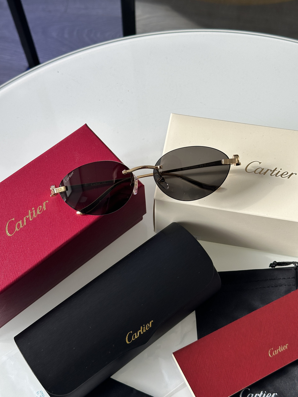 Жіночі брендові окуляри Cartier Panthère Black/Gold CT0504S 58/16/135 58/16/135 люкс якість