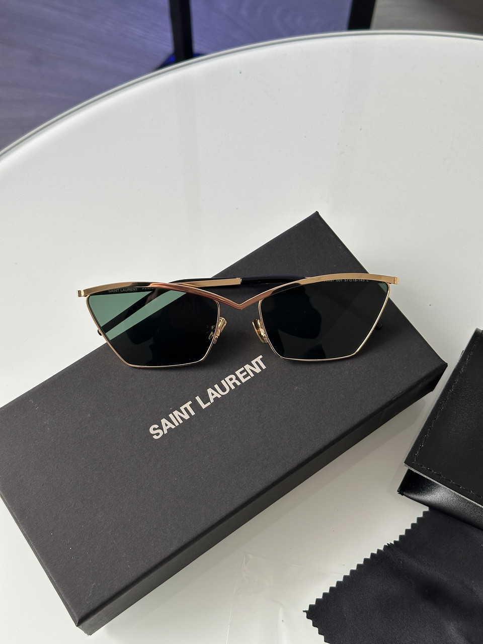 Жіночі брендові окуляри Saint Laurent SL 637 001 Green/Gold 57/18/145 L 57/18/145 люкс якість