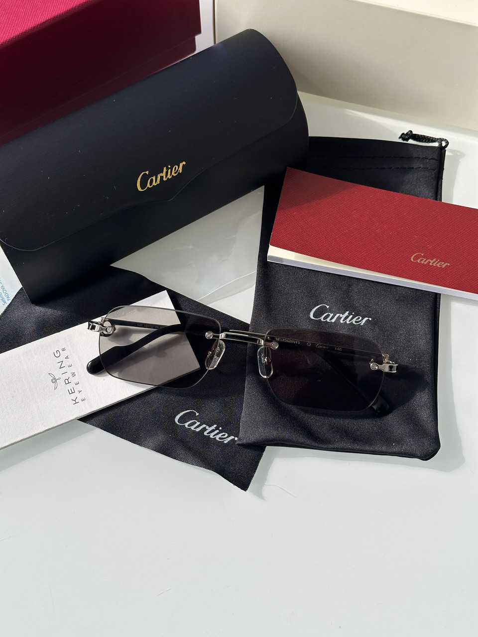 Жіночі брендові окуляри Cartier Exception Black/Silver CT0498S 55/20/145 55/20/145 люкс якість