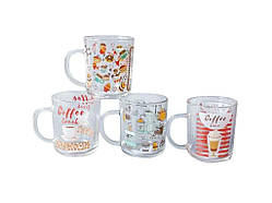 Чашка 240мл 9304-7 скляна Кава мікс ТМ SNT Solmir