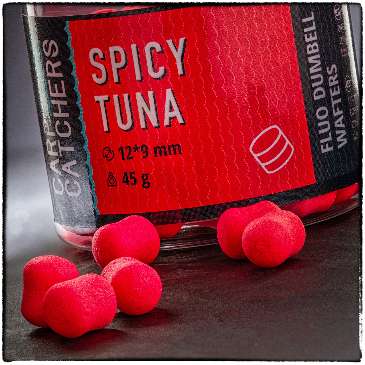 Вафтерc Carp Catchers Fluo Dumbell Wafters SPICY TUNA 12*9 мм