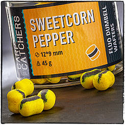 Вафтерc Carp Catchers Fluo Dumbell Wafters SWEETCORN PEPPER 12*9 мм