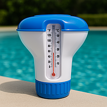 Поплавець-дозатор для басейну для маленьких таблеток хлору з термометром WTL