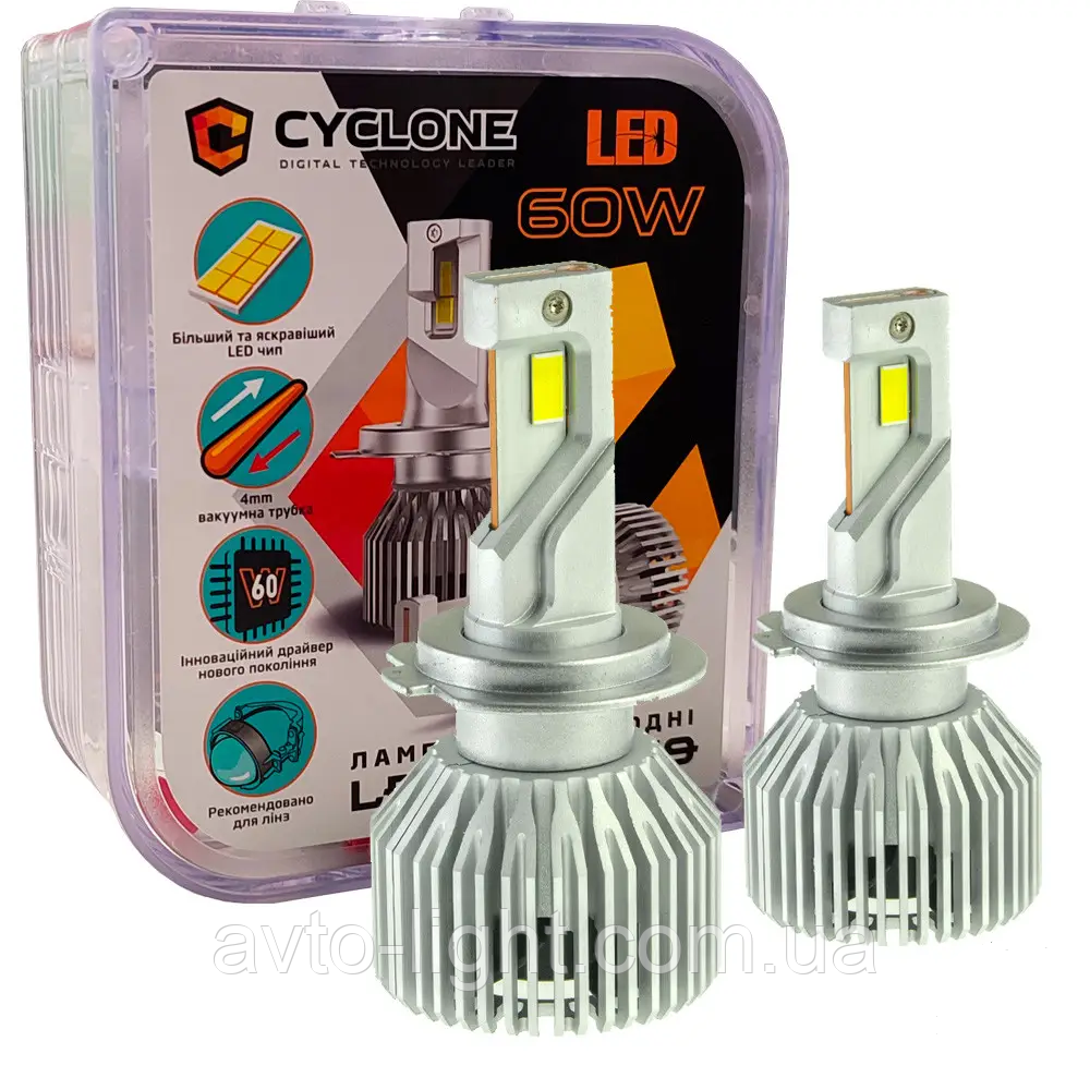 H7 LED Cyclone Type 49 60W*2 комплект (2шт)