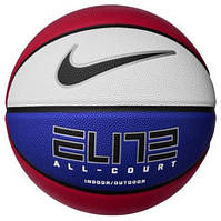 М'яч баскетбольний Nike ELITE ALL COURT 8P 2.0 DEFLATED білий, синій, червоний Уні 7 original Акція Знижка