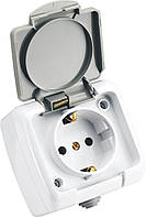 IP 54 Розетка із заземленням та кришкою 75 х 65 х 50 мм