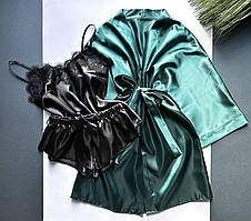 Комплект жіночий, халат-майка-шорти