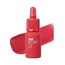 Матовий тинт для губ PERIPERA Ink Velvet Tint #21 Vitality Coral Red, 4 g