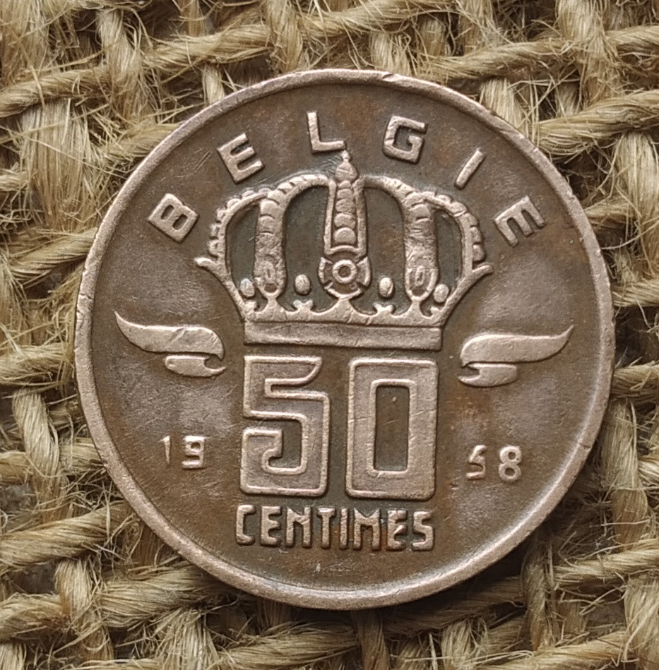 50 сантимiв 1958 року. Бельгiя