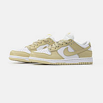 Жіночі Кросівки Nike SB Dunk Low Team Gold Beige White / Найк СБ Данк Тім Голд Низькі Бежеві з Білим, фото 5