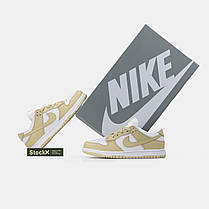 Жіночі Кросівки Nike SB Dunk Low Team Gold Beige White / Найк СБ Данк Тім Голд Низькі Бежеві з Білим, фото 6
