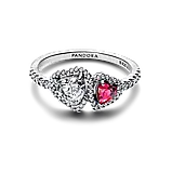 Срібна каблучка Pandora «Ореол Сердець» 193662C01 16.5 мм, фото 2