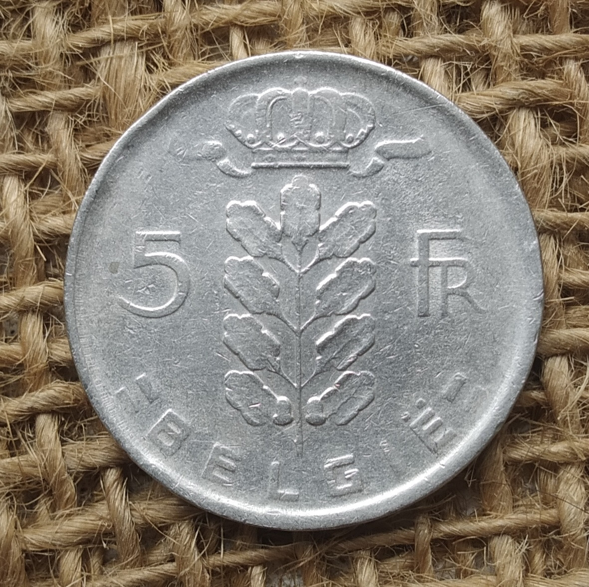 5 франкiв 1960 року. Бельгiя