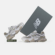 Жіночі Кросівки New Balance 9060 Grey Brown Beige / Нью Беланс 9060 Сірі з Коричневим та Бежевим, фото 6