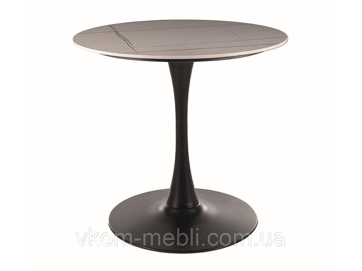 Стіл обідній ESPERO білий мат/чорний д.80, фото 1