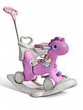 Беговел-гойдалка Pony , каталка-гойдалка 3в1 з батьківською ручкою Pony Ride Коник 8, качалка пони для ребенка, фото 4