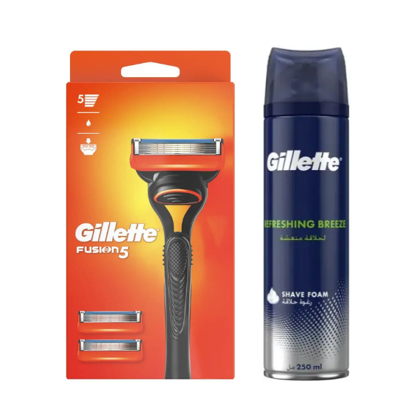 Станок для гоління Gillette Fusion 5 + 3 касети + Піна Gillette Refreshing Breeze 250 мл
