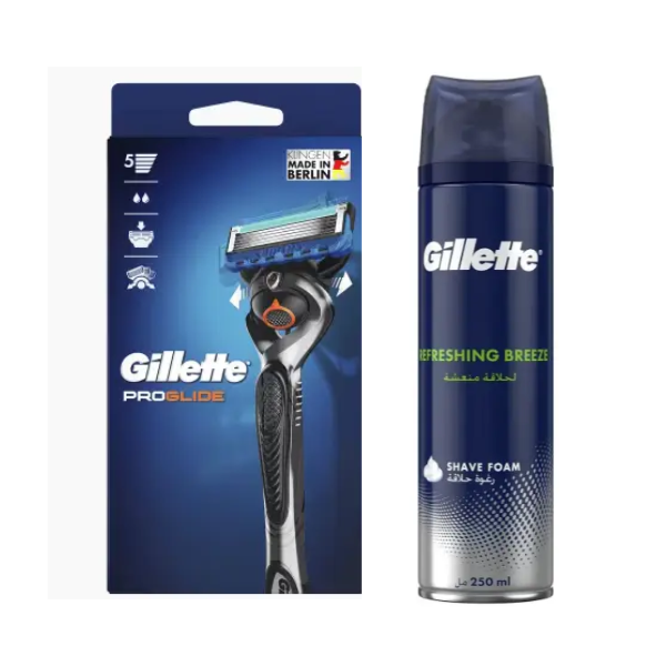 Станок Gillette Fusion ProGlide 2 картриджі Flexball (картон) + Піна Gillette Refreshing Breeze 250 мл