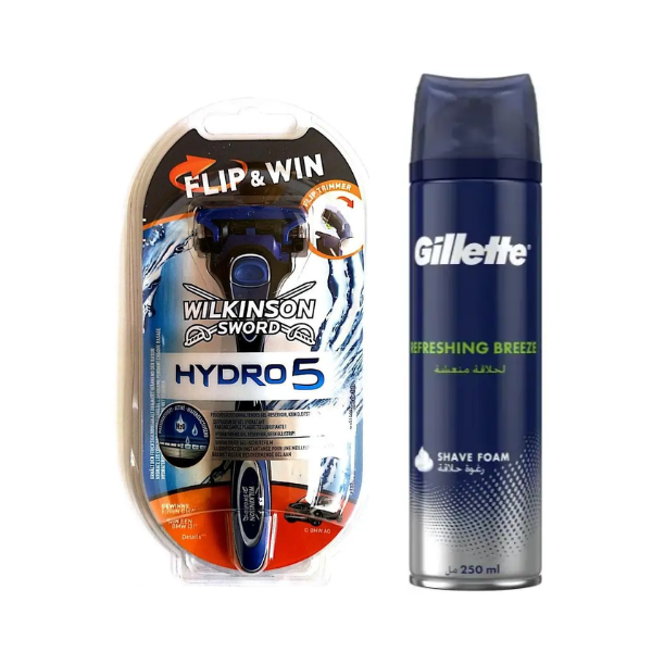 Станок Wilkinson Sword Hydro 5 Flip&Win + Піна Gillette Refreshing Breeze 250 мл