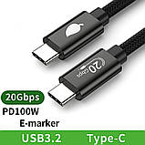 Кабель USB3.2 Type-c/Type-c PD100W 20Gbps 4K 50см, фото 2