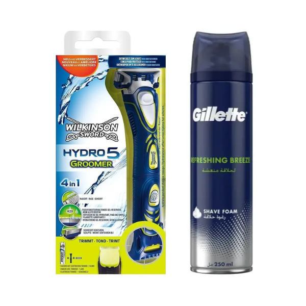 Станок для гоління Wilkinson Sword Hydro 5 Groomer (1 касета) + Піна Gillette Refreshing Breeze 250 мл