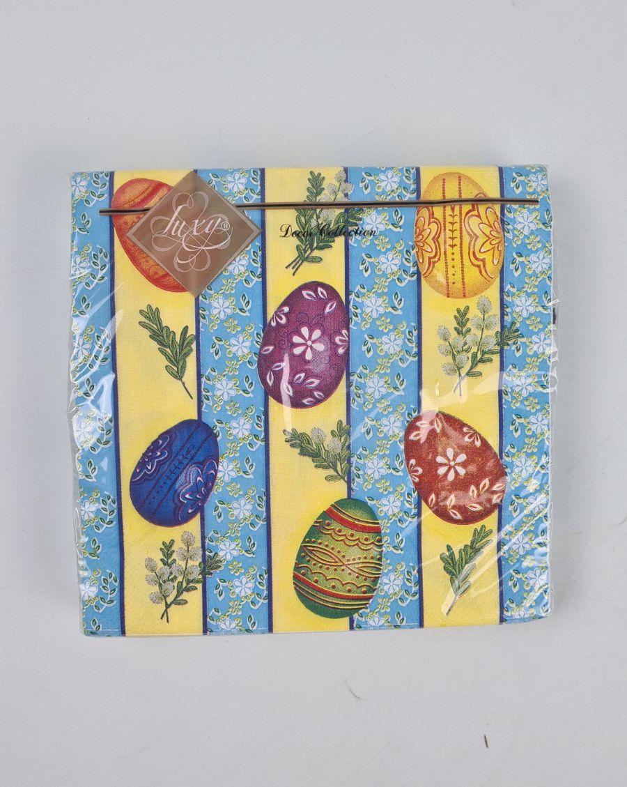 Серветки паперові пасхальні (ЗЗХЗЗ, 20 шт.) "Пасхальний колажа" Luxy (1 пачка), фото 1