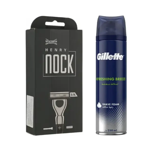 Станок для гоління Wilkinson Sword Henry Nock Razor + Піна Gillette Refreshing Breeze 250 мл