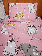 Комплект постільної білизни дитячий простирадло на гумці на матрац 180/80/10 для дівчинки, бавовна