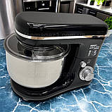 Міксер тістоміс з чашею 5 л Zepline 3500 Вт планетарний з 3 насадками і захисною кришкою на 10 режимів, фото 2