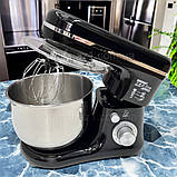 Міксер тістоміс з чашею 5 л Zepline 3500 Вт планетарний з 3 насадками і захисною кришкою на 10 режимів, фото 3