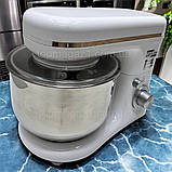 Стаціонарний міксер на 5 л Zepline 3500 Вт тістоміс з чашею з нержавійки кухонний комбайн, фото 2