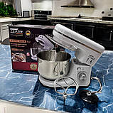 Стаціонарний міксер на 5 л Zepline 3500 Вт тістоміс з чашею з нержавійки кухонний комбайн, фото 7