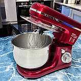 Потужний планетарний міксер-тістоміс Zepline 3500 Вт тістоміс для дому 5 л кухонний стаціонарний стаціонарний міксер 3в1, фото 3
