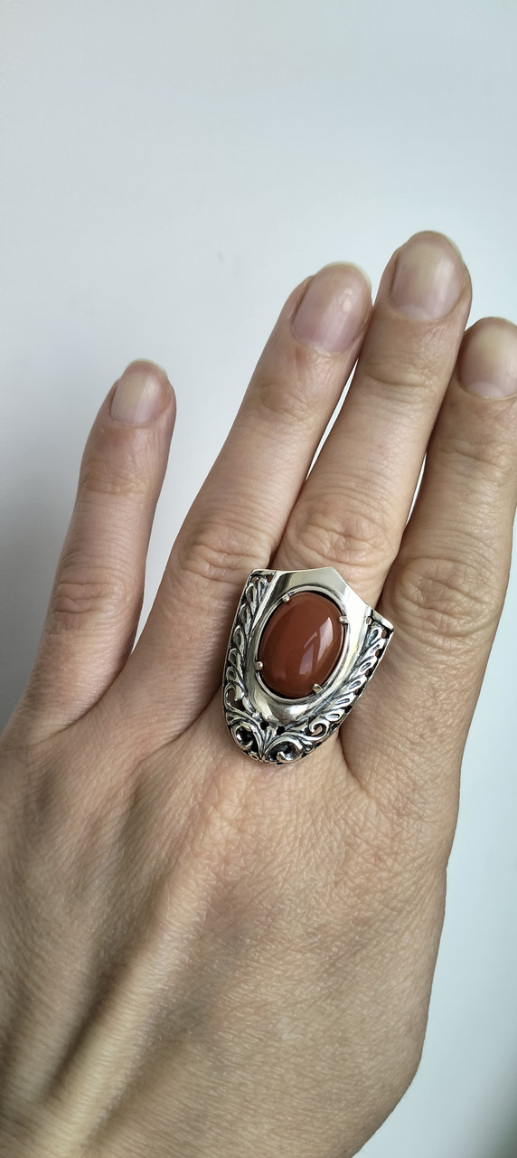 Срібна каблучка з сердоліком, фото 1