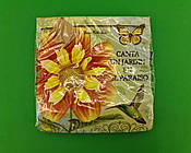 Паперова серветка квіткової тематики (ЗЗДЗЗ, 20 шт.) Luxy Колібрі в саду гербер (2078) (1 пачка)