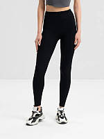 Лосини в рубчик демісезонні, базові легінси з високою посадкою, еластичні спортивні лосини