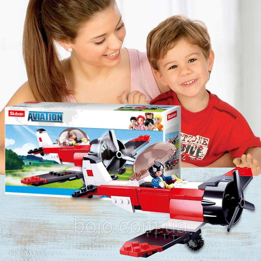 Конструктор Sluban M38-B0667E Літак та фігурка пілота, 128 дет. (IGR24)