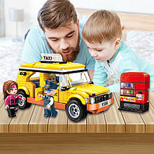 Конструктор дітячий QMAN 1134 Місто: таксі, фігурки, 322 деталі (IGR24)