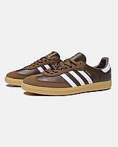 Кросівки Adidas Samba OG Earth Strata White / Адидас Самба ОГ Ерс Страта Коричневі з Білим, фото 6