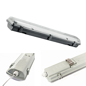 Вологозахищений лінійний світильник PWL під лампу T8 2 патрони IP65