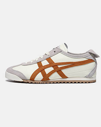 Жіночі Кросівки Asics Onitsuka Tiger Mexico 66 Cream Suede Brown / Асікс Оницука Тайгер Мексико 66 Кремові, фото 1