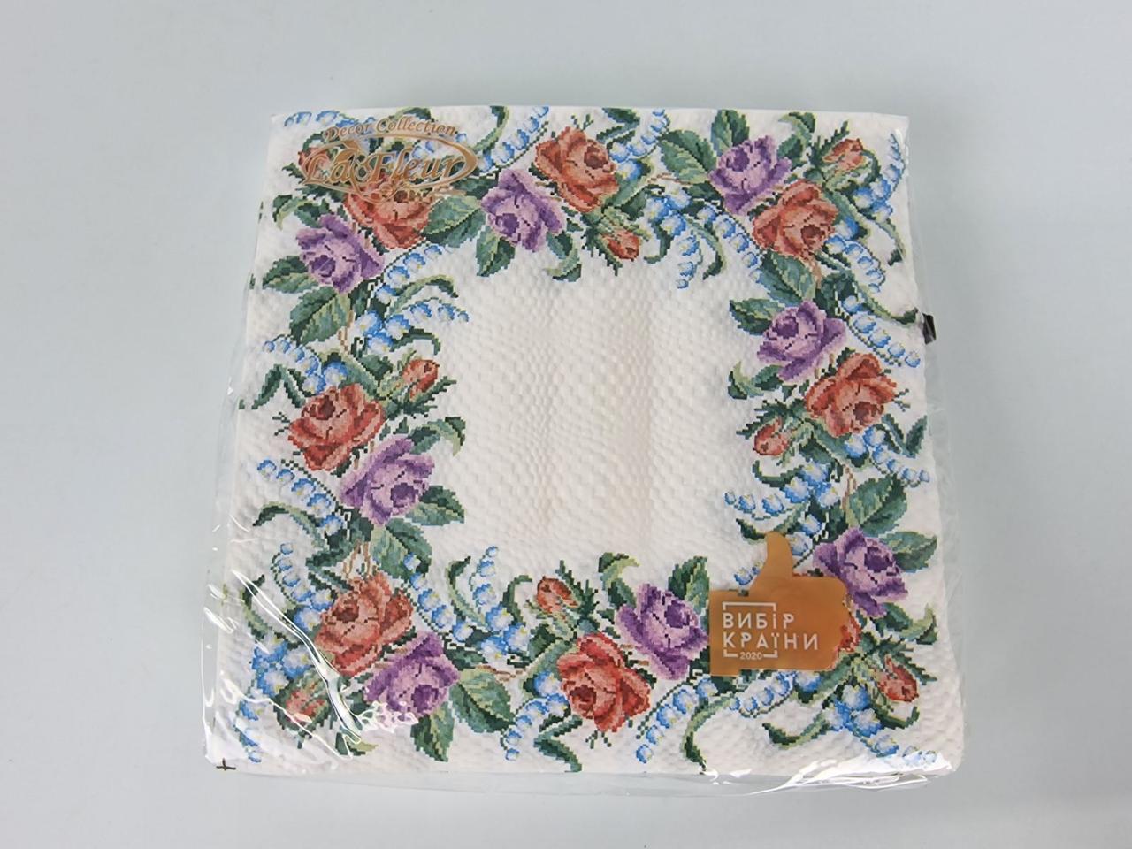 Двошарова квіткова серветка (ЗЗХЗЗ, 16 шт.) La Fleur Квітковий вінок (1313) (1 пачка), фото 1