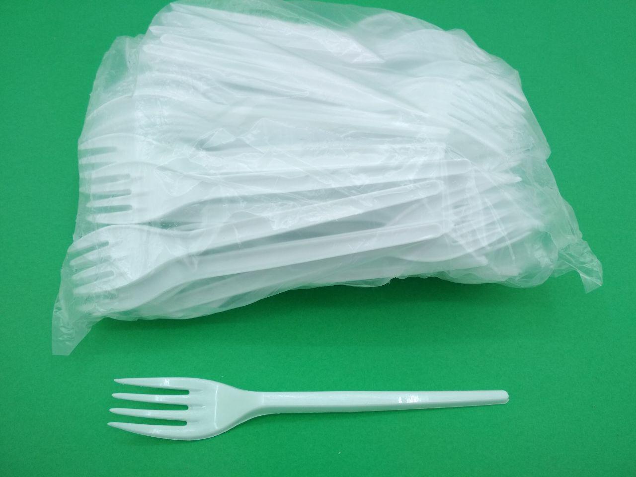 Вилка одноразова Супер Юніта біла (100 шт.), фото 1